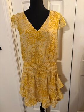 Ramy Brook Yellow Printed Mini Dress